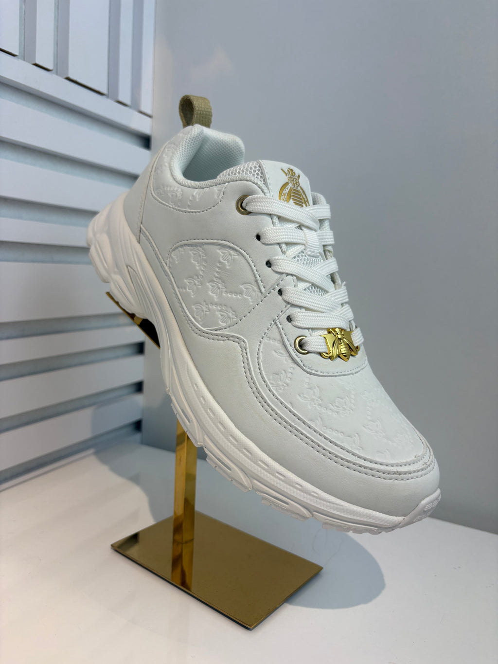Virion Chunky Sneakers met Bee Details – Wit/Goud