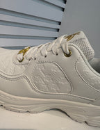 Virion Chunky Sneakers met Bee Details – Wit/Goud