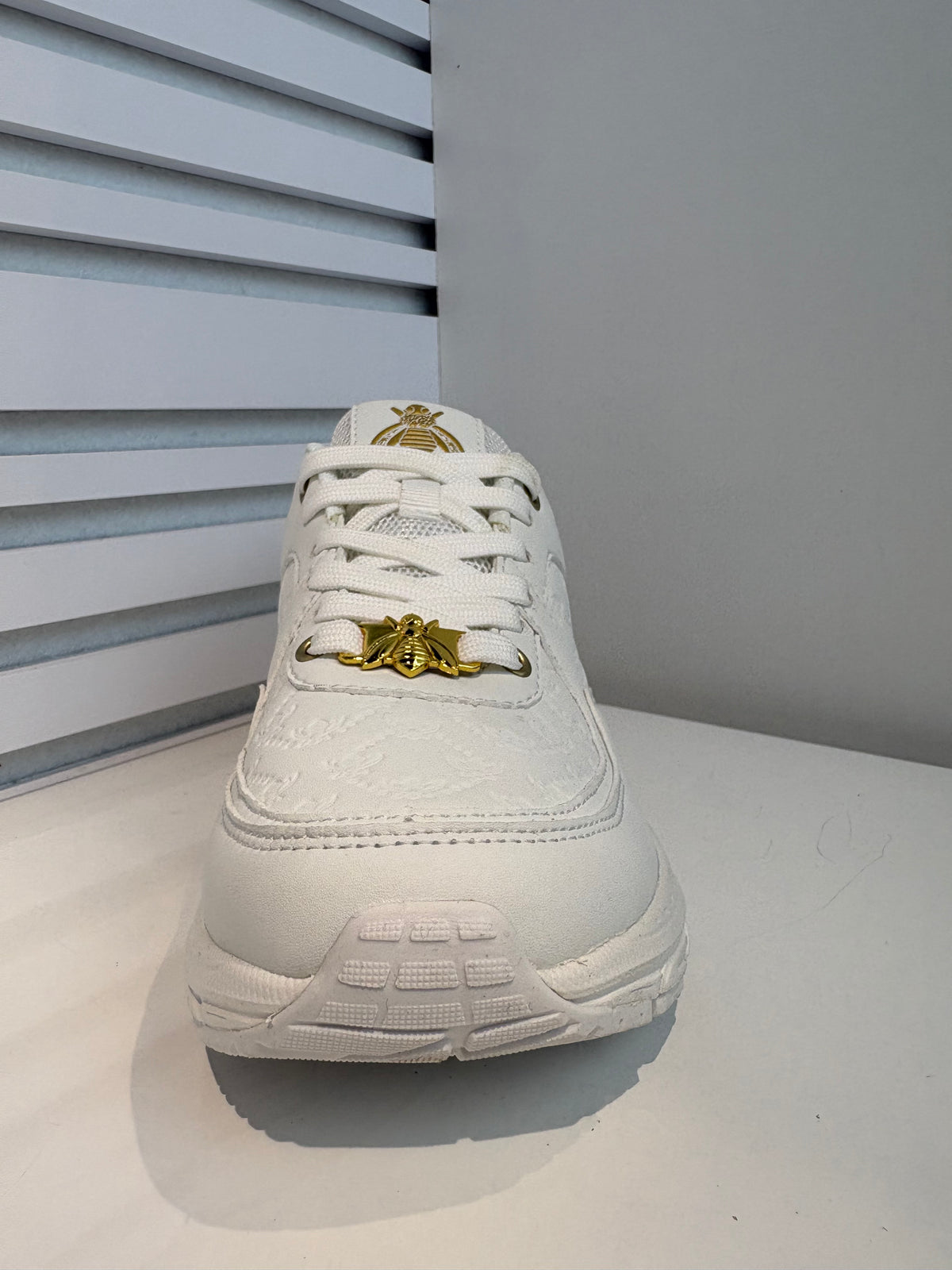 Virion Chunky Sneakers met Bee Details – Wit/Goud