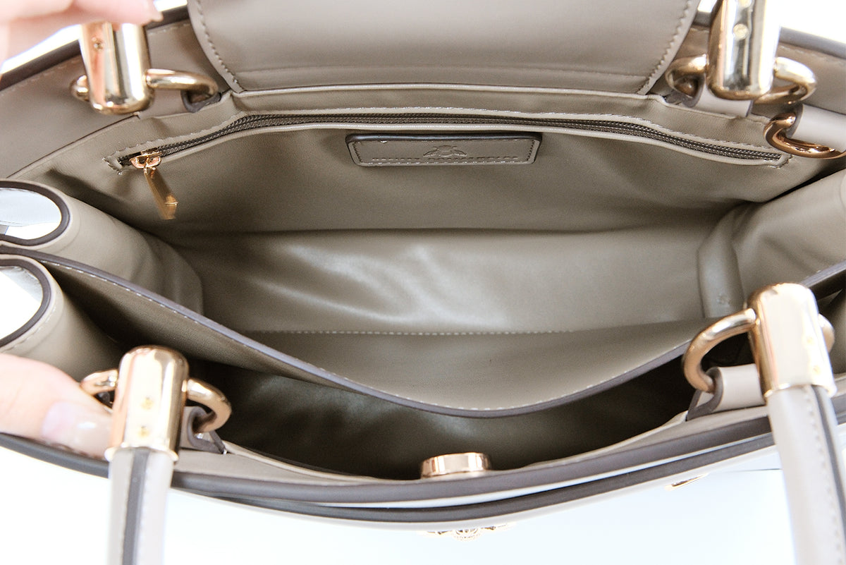 Ghitana Luxe Handtas van Vegan Leer – Taupe