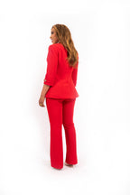 Evran Blazer Rood Dames Getailleerd met Driekwartmouwen