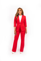 Evran Blazer Rood Dames Getailleerd met Driekwartmouwen
