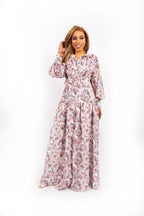 Silara Leopard Flower Print Maxi Jurk